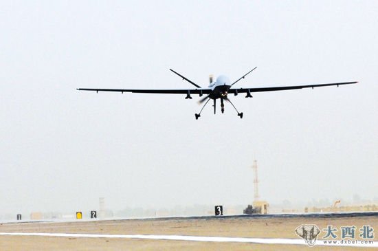 資料圖：美國MQ-9無人機(jī)準(zhǔn)備著陸