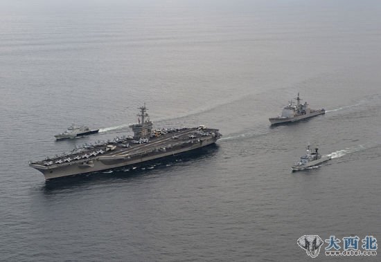 資料圖：美國(guó)海軍卡爾-文森號(hào)航空母艦。