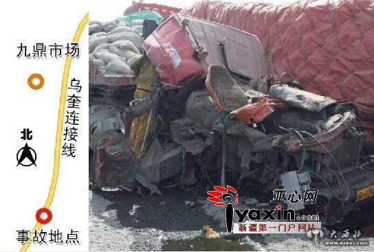 烏奎連接線超載大貨剎車失靈連撞六車 一死兩傷