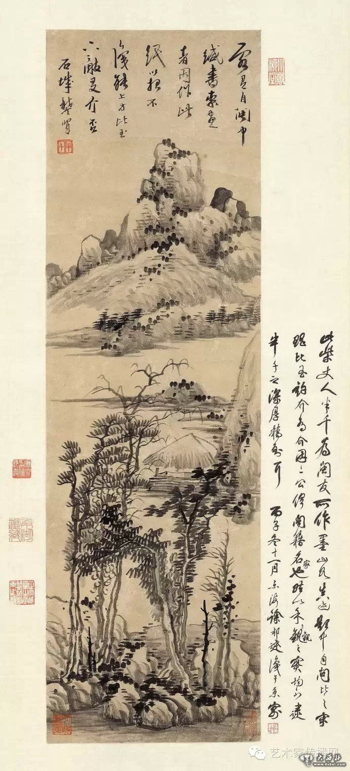 龔賢《松亭遠山圖》