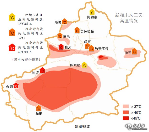 全國(guó)“高烤”烏魯木齊“中烤” 烏市昨日32℃全疆多地拉響高溫警報(bào)