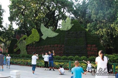 昨日，中山公園內(nèi)，最新的主題花壇已落成。新京報記者 盧淑嬋 攝