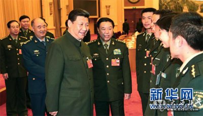 習(xí)近平出席十二屆全國(guó)人大一次會(huì)議解放軍代表團(tuán)全體會(huì)議并發(fā)表重要講話