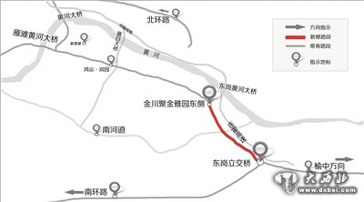 T605號路東段新建路段示意圖（紅線標(biāo)注路段）